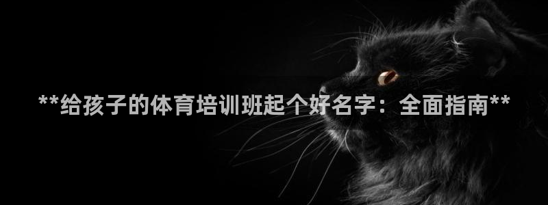 欧陆娱乐注册代理多少钱啊：**给孩子的体育培训班起个
